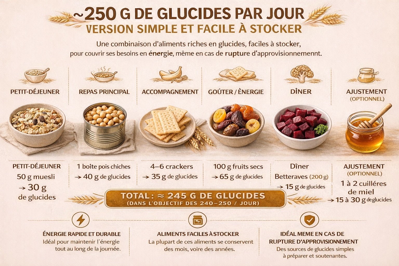 infographie des glucides quotidiens simples